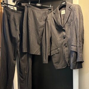 Vintage Moschino Cheap and Chic Gray Pinstripe Suit Set